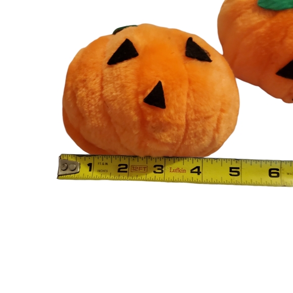 Plush pumpkin Jack-o-lantern pair - Picture 2 of 4